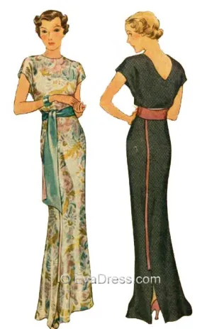 E-PATTERN 1935 Molyneux Dinner Gown E8212