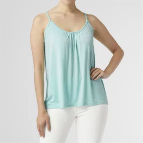 Elsie Adjustable Gathered Cami - Aqua - Final Sale