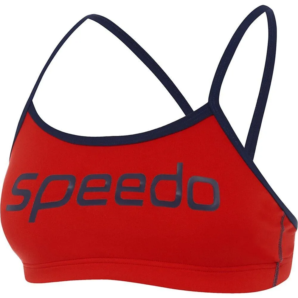 ENDURANCE  CROP SET TWO PIECE NAVY FIRE RED SPEEDO