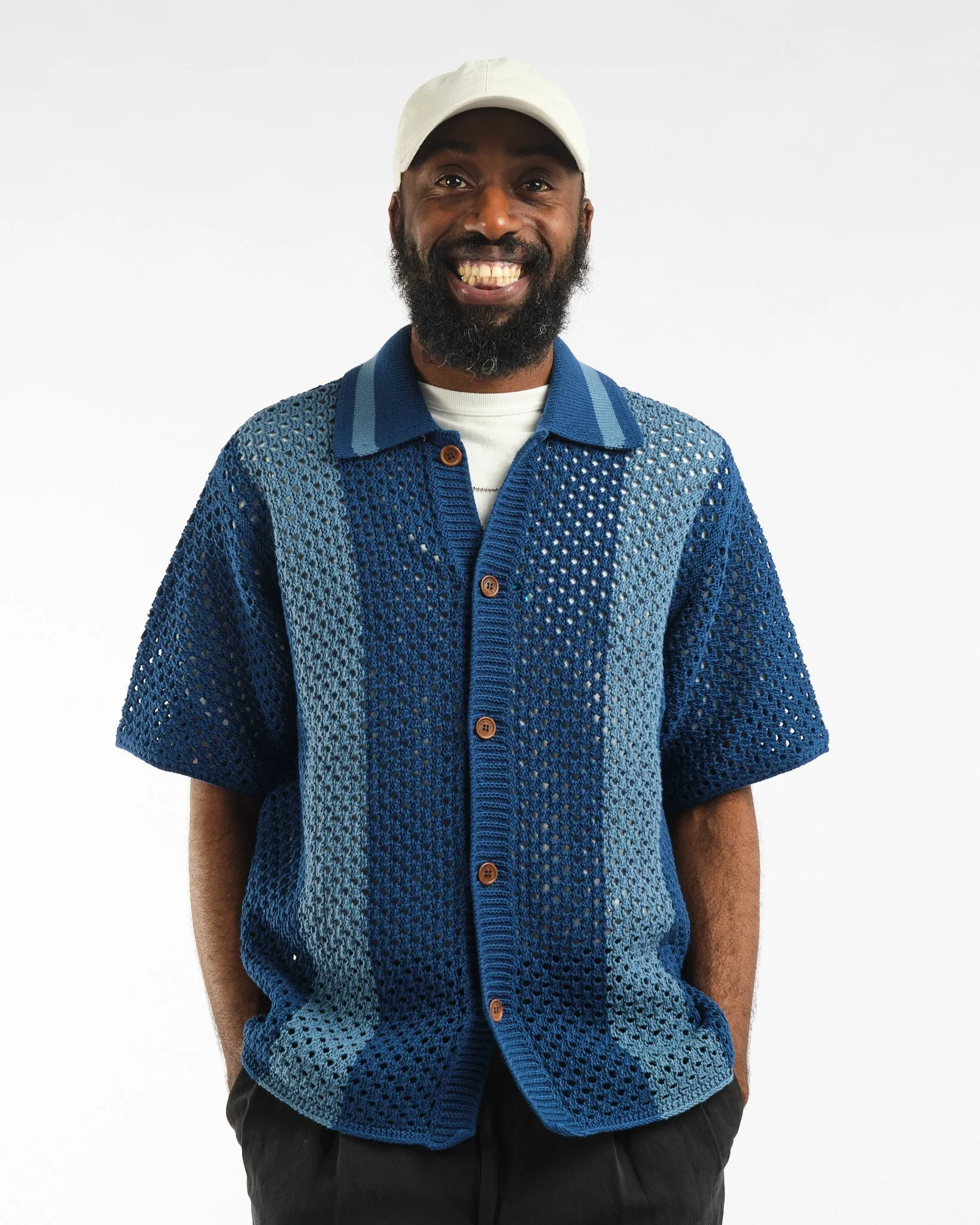 Fabbe Crochet Shirt Blue