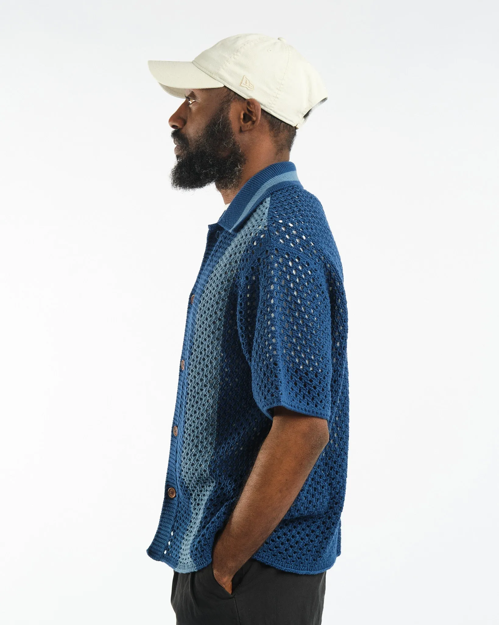 Fabbe Crochet Shirt Blue