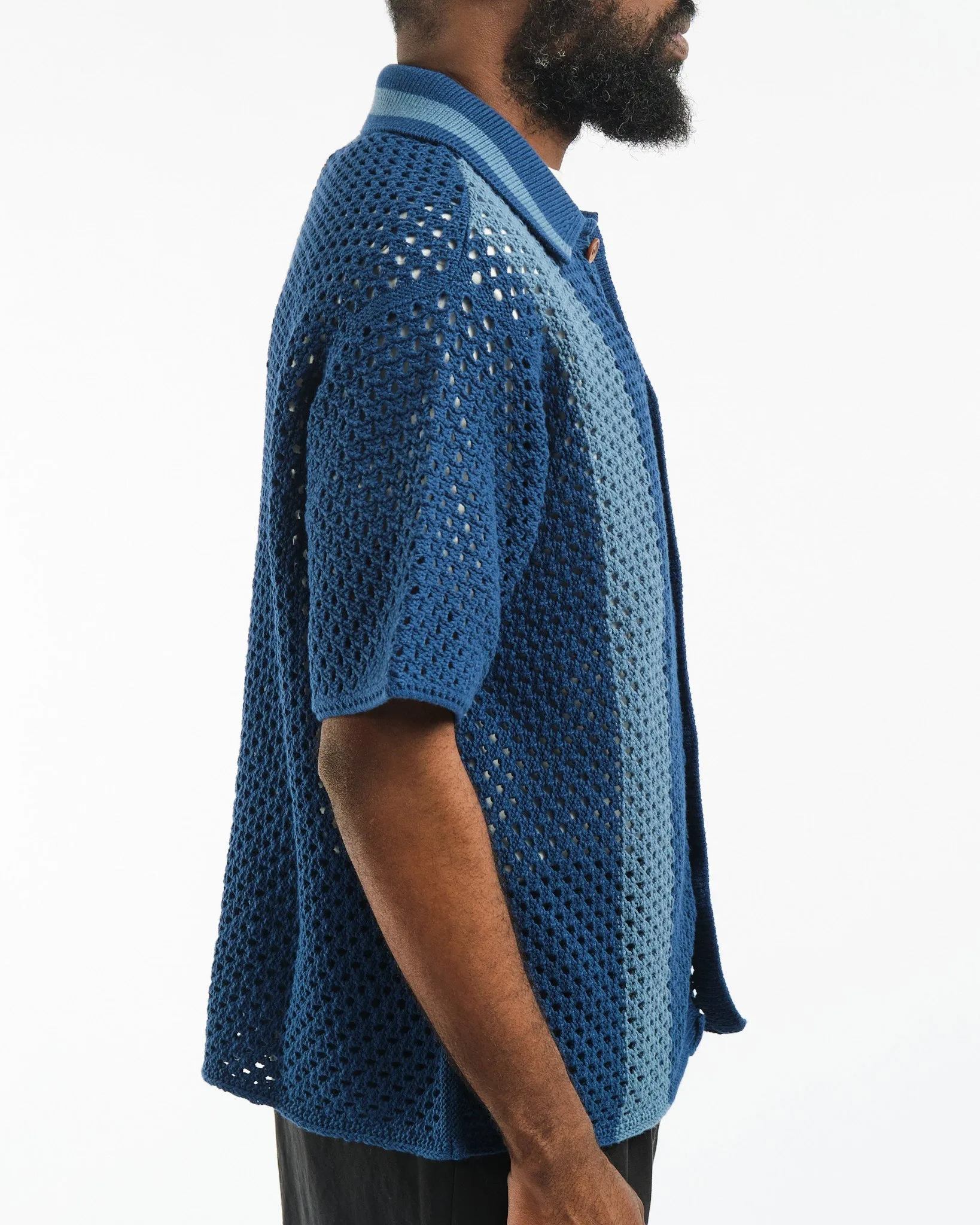 Fabbe Crochet Shirt Blue