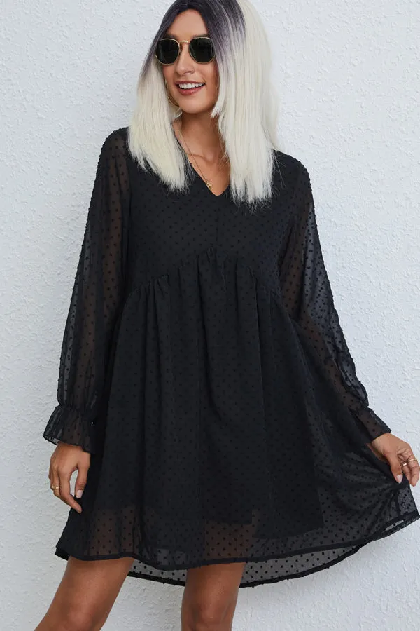 Fashion Solid Color Trendy Long Sleeve Casual Dress