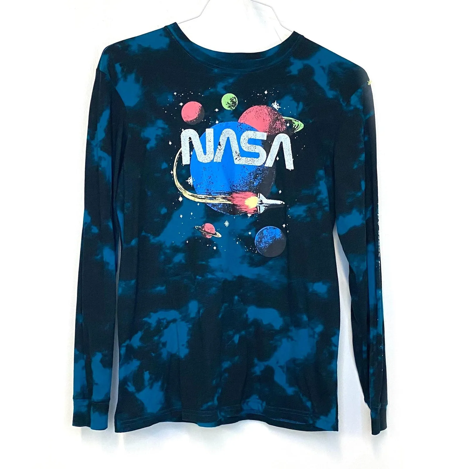 Fifthsun "NASA" Womens Size L Black BLue Tie Dye T-Shirt Pre-Owned