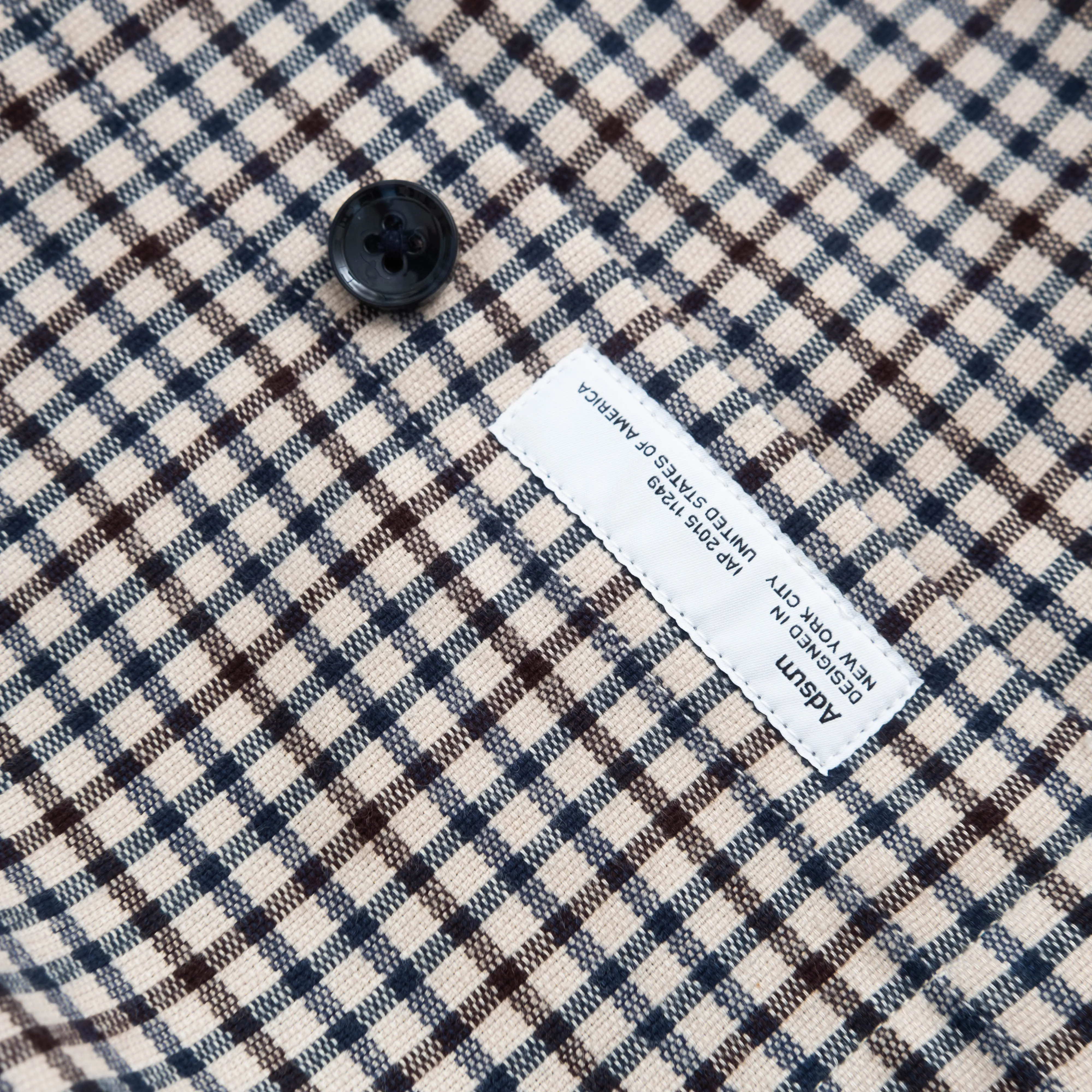 FLAT HEM CHECK WORKSHIRT - BEIGE