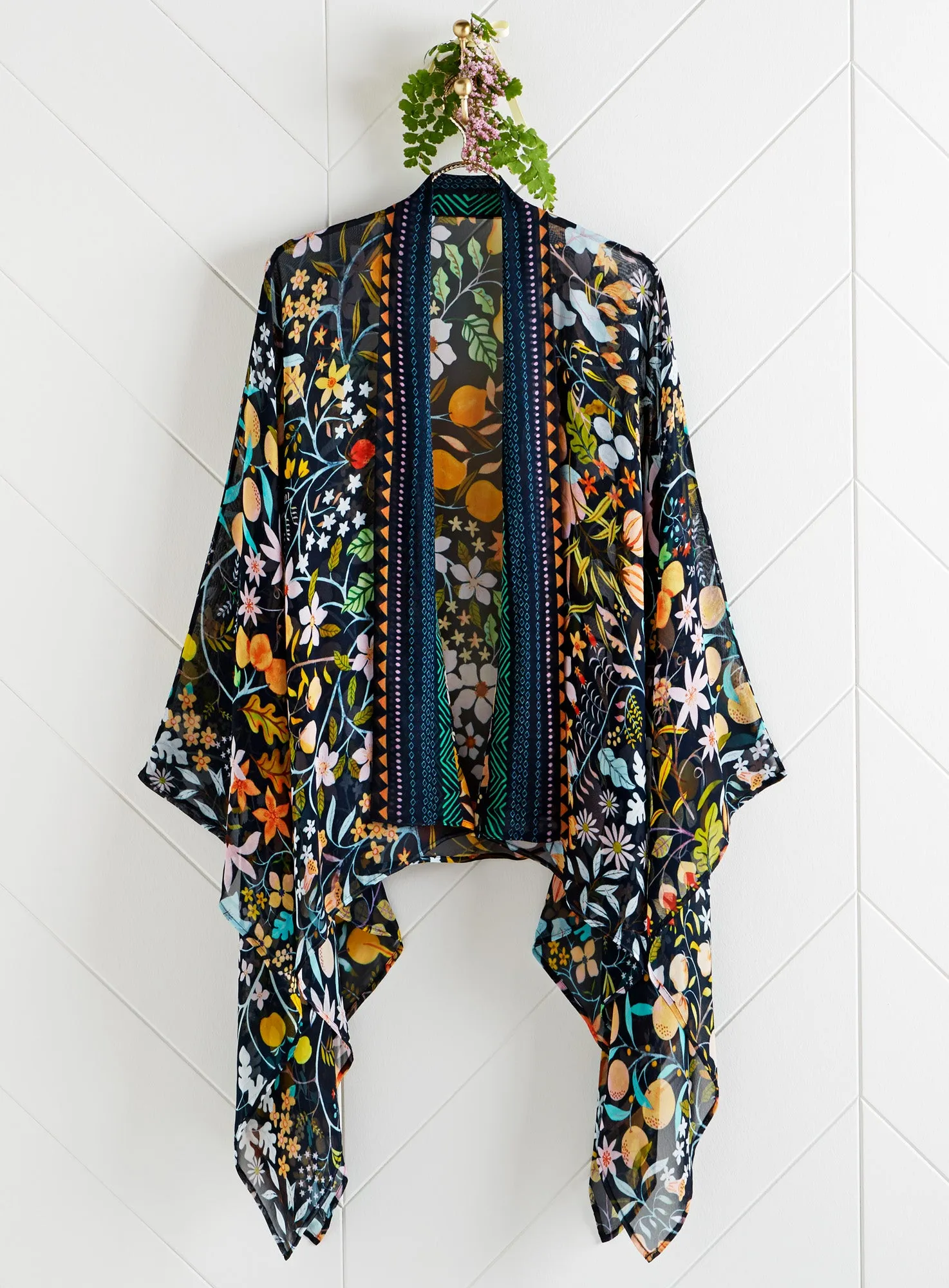 Floral Geometry Kimono Topper