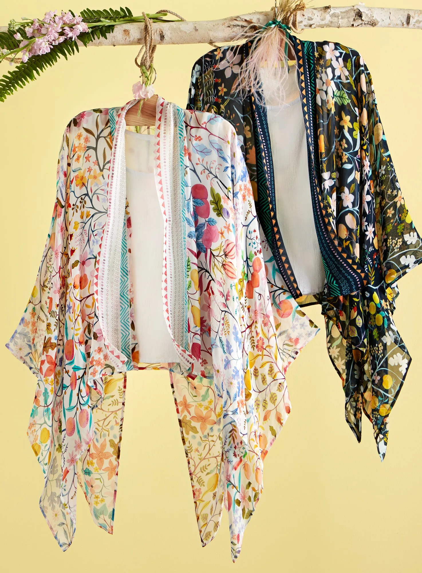 Floral Geometry Kimono Topper