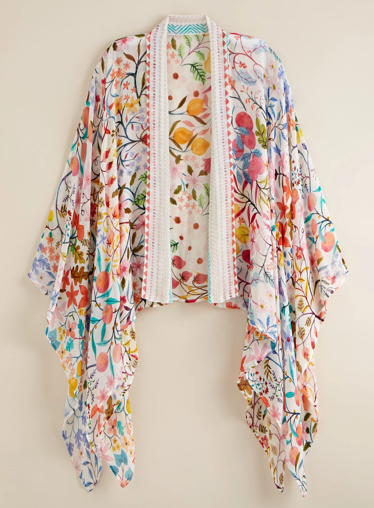 Floral Geometry Kimono Topper