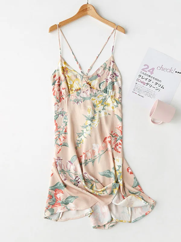 Floral Print Cross Back Nightdress