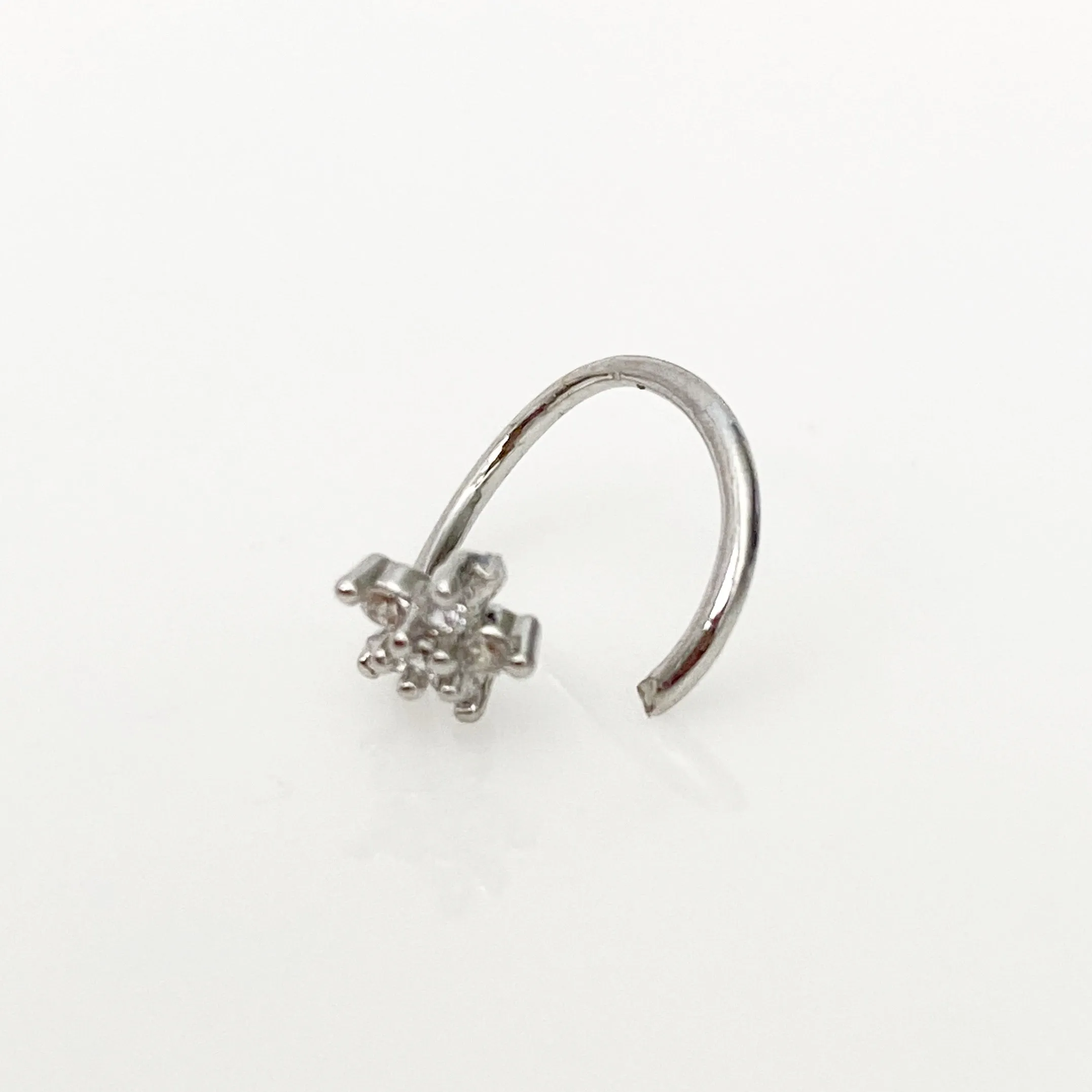 Flower Silver Nose Ring