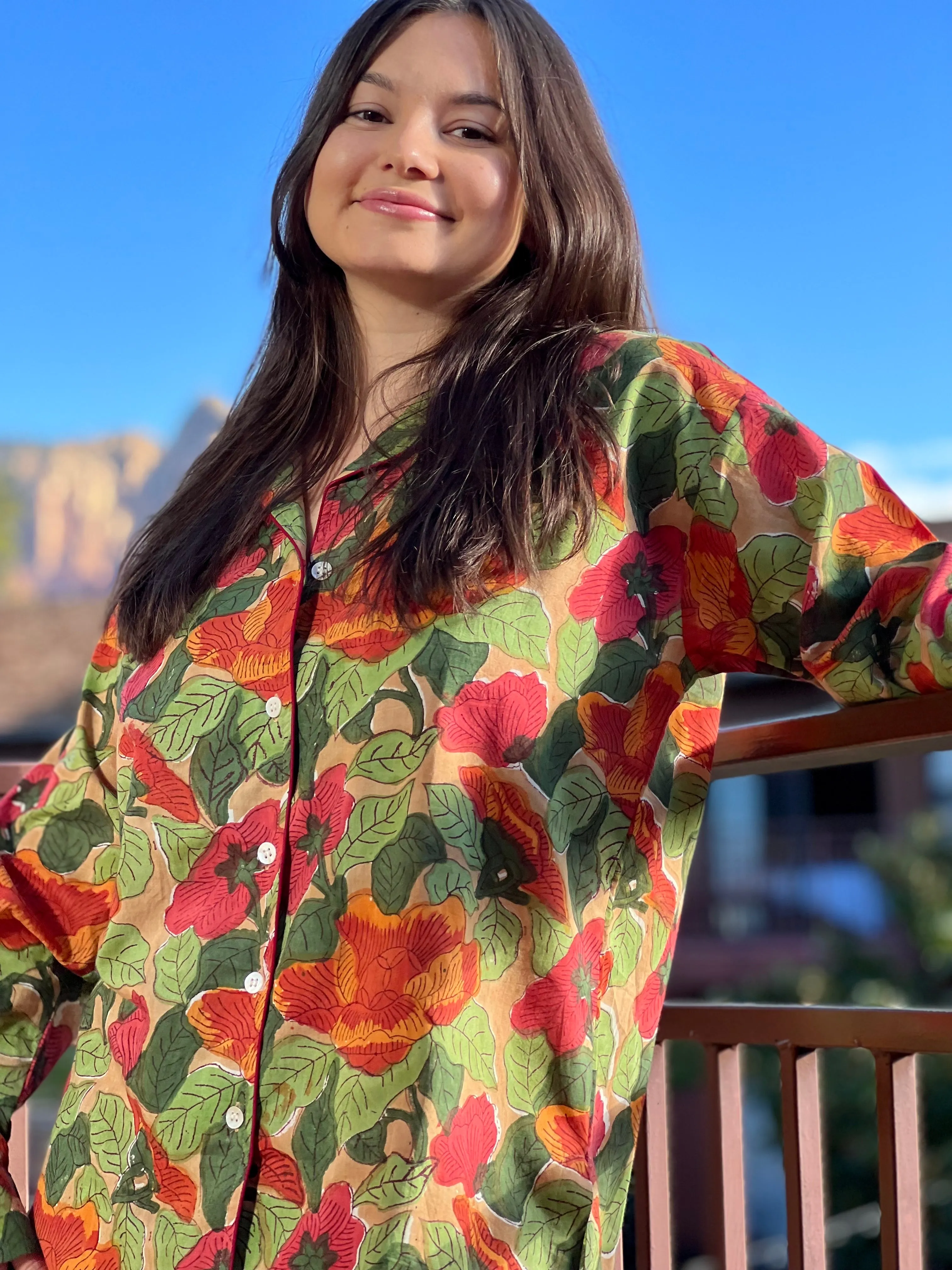 Frida Floral Cotton Long Sleeve Pajamas