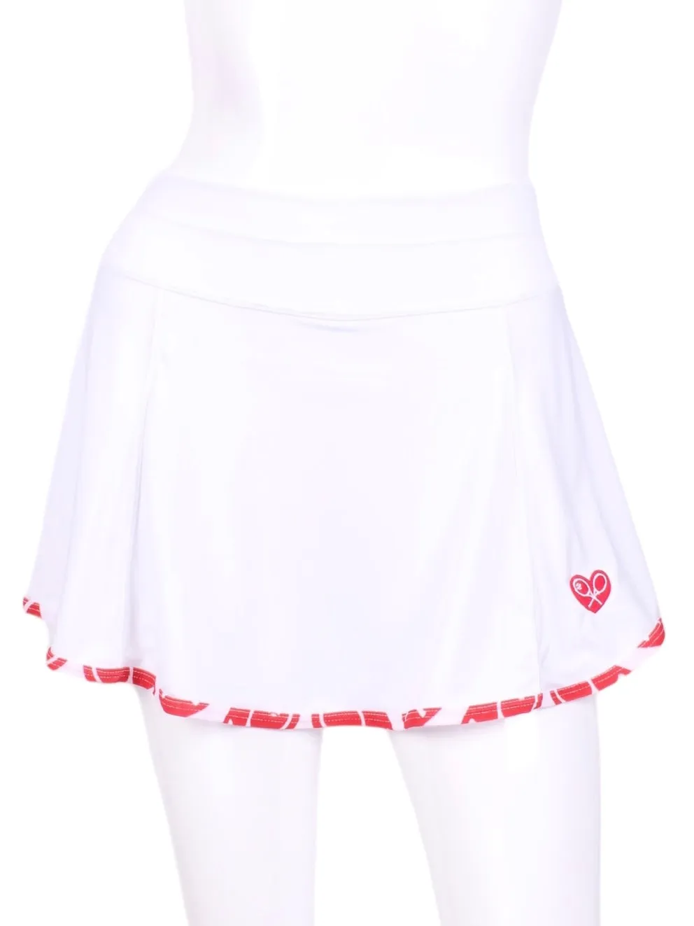 Gladiator Skirt White With Red Heart Trim