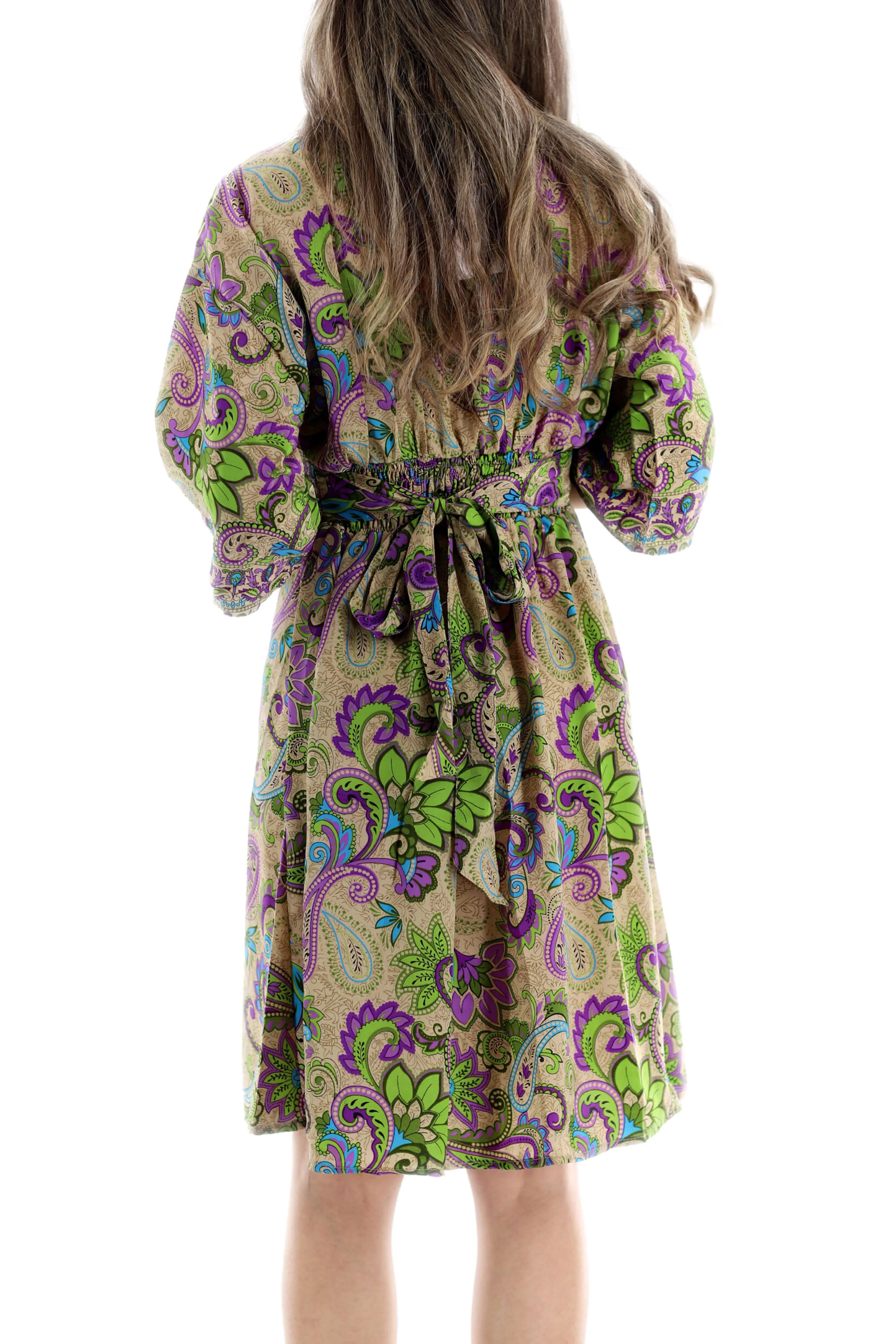 Green Paisley "Allegra" Above Knee Dress