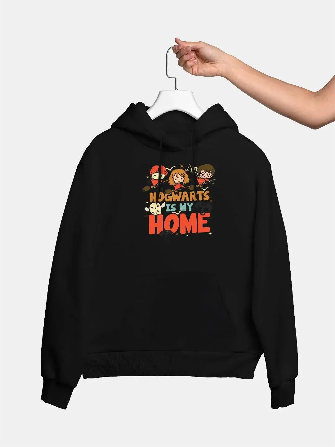 Harry and the Gang Womens Black Hoodie (No Cod Allowed On This Product)- Prepaid Orders Only