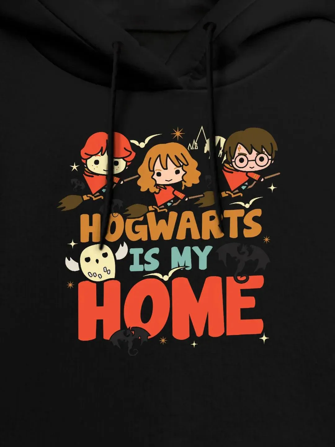 Harry and the Gang Womens Black Hoodie (No Cod Allowed On This Product)- Prepaid Orders Only