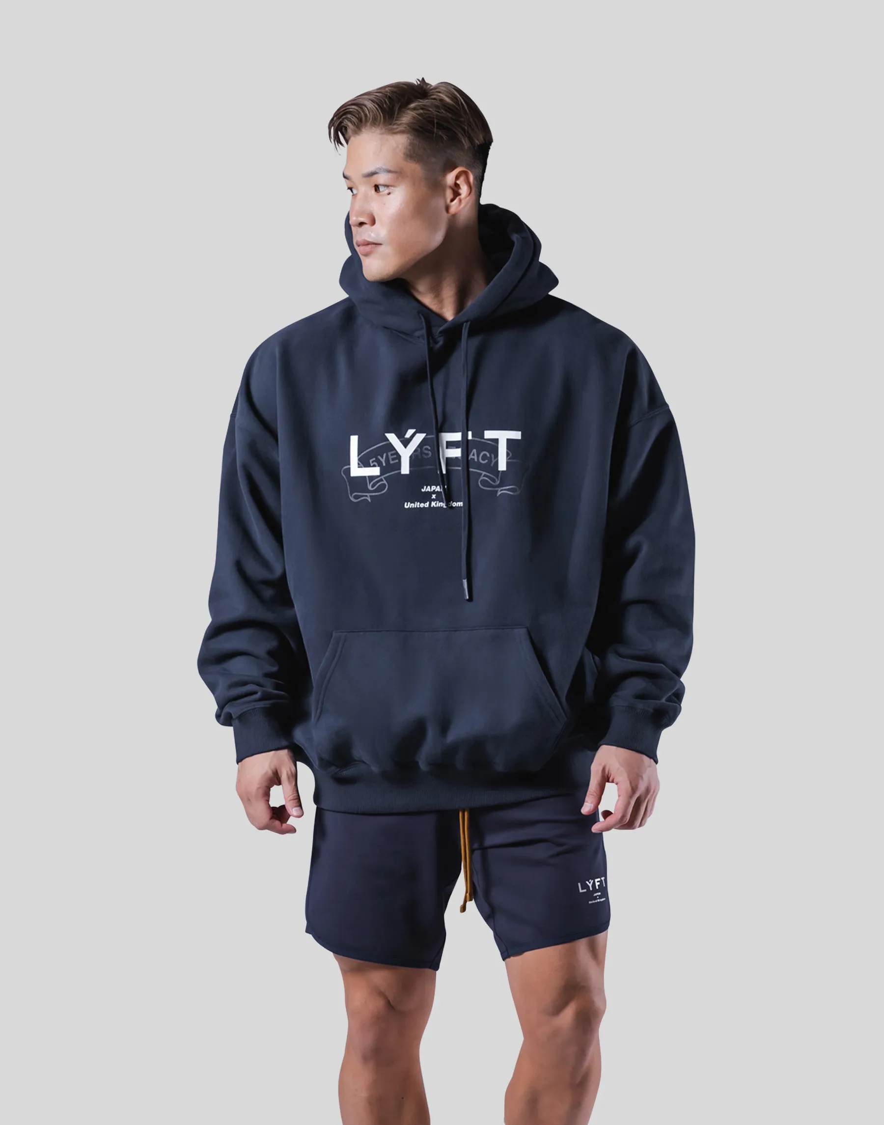 Heritage Logo Oversize Sweat Hoodie - Navy