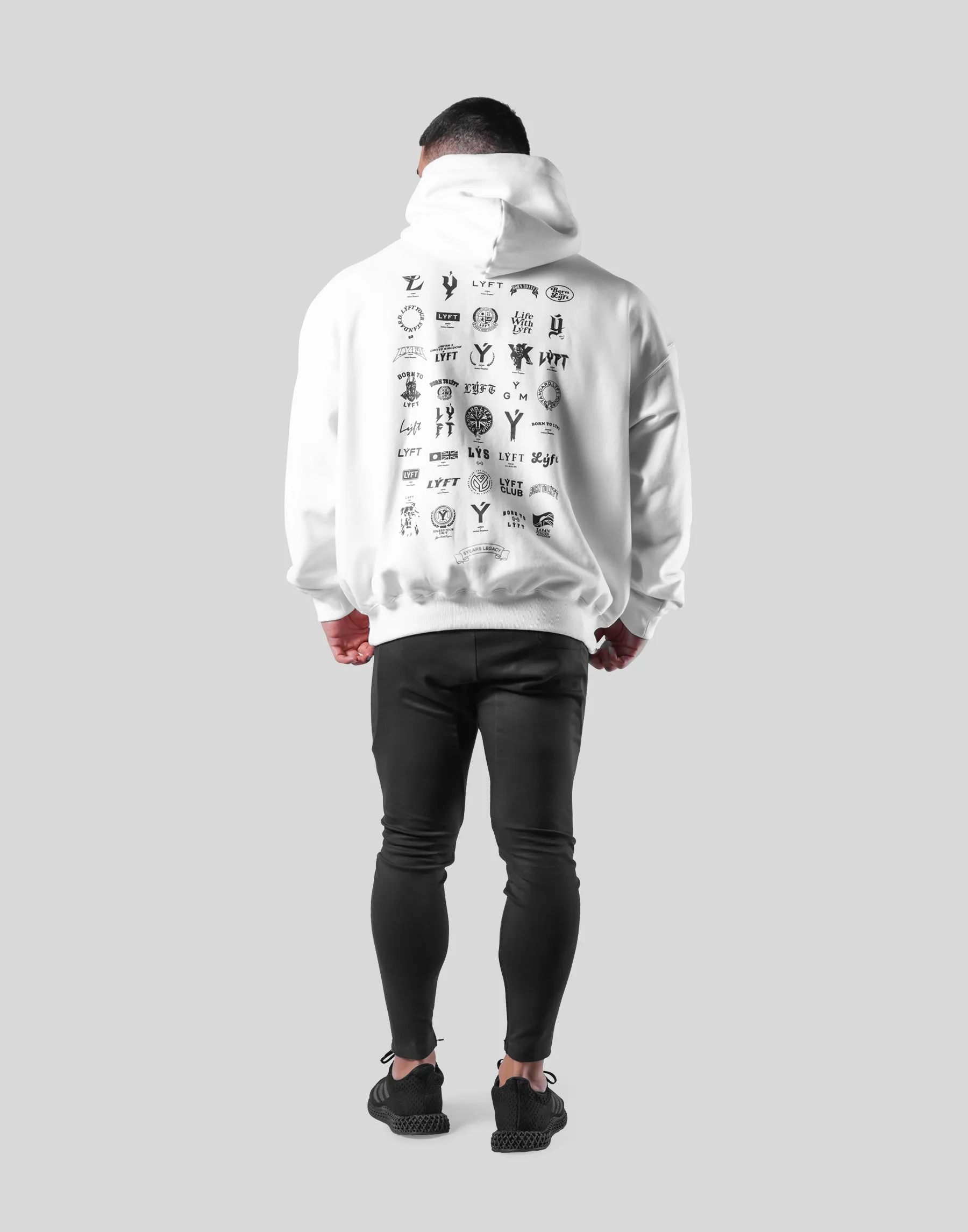 Heritage Logo Oversize Sweat Hoodie - White