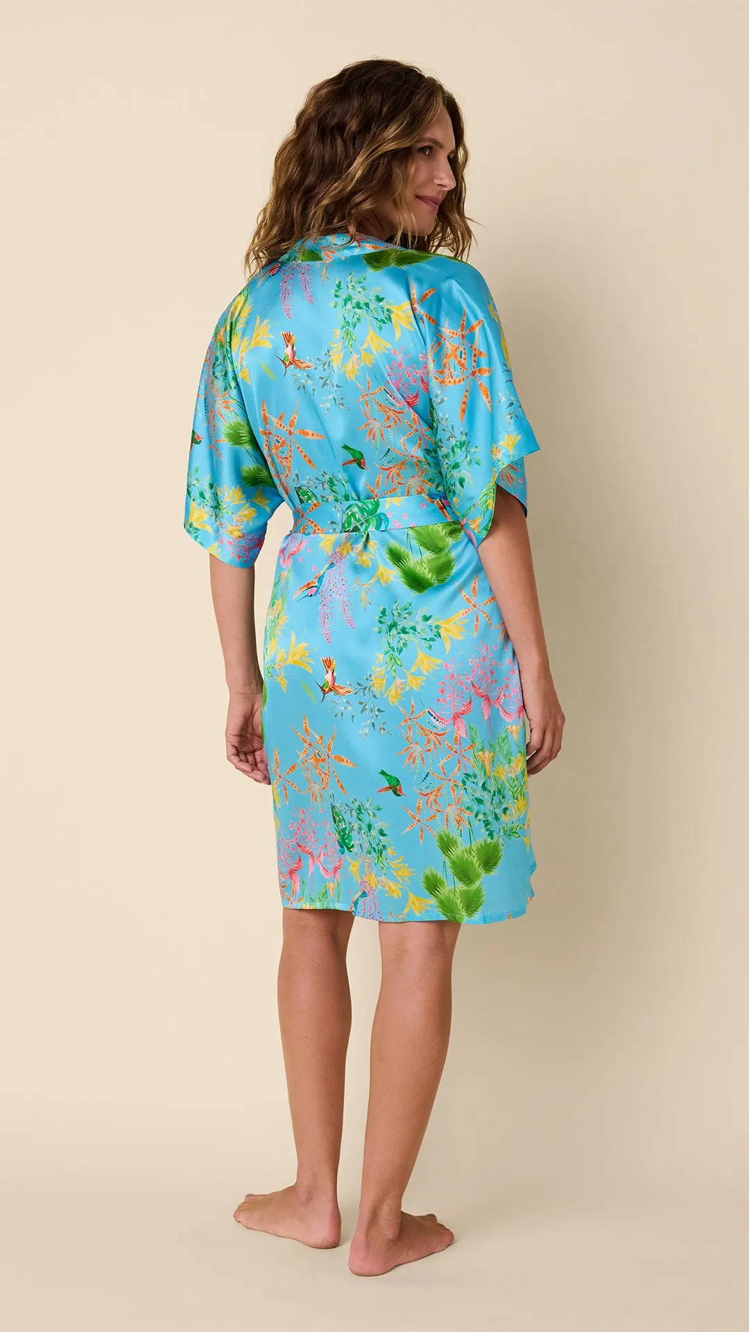 Hummingbird Silk Kimono Robe