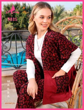 Jacquard Wool Cardigan Pajamas Set (3pcs) 5311