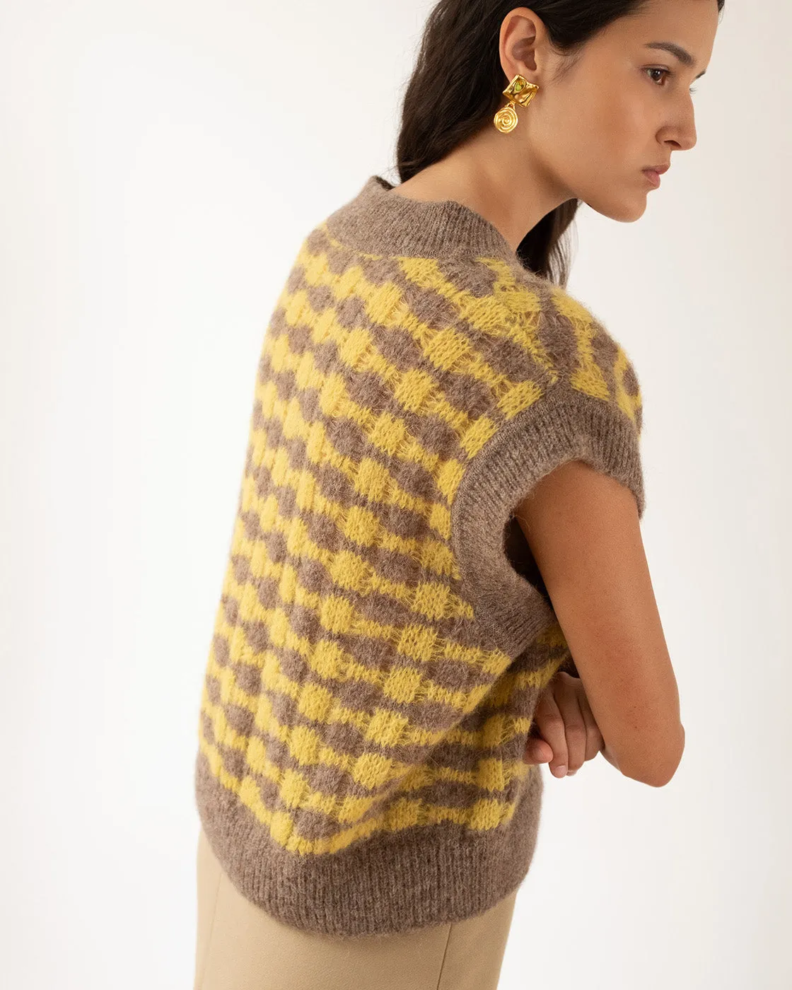 Jamie Vest Alpaca Blend Yellow