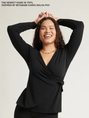 Karen Wrap Top (Black)