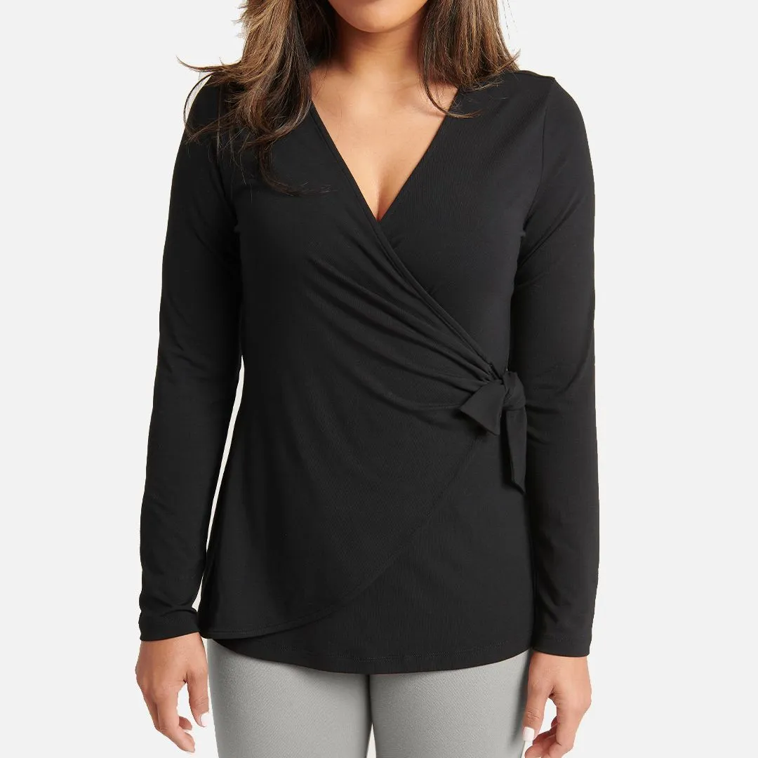 Karen Wrap Top (Black)