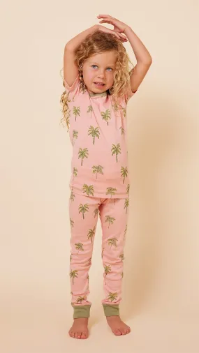 Kids Tahiti Palm Pima Knit Long-Sleeved Pajama