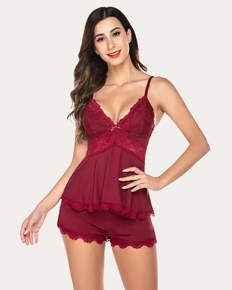 Lace Nightwear Pajamas Lounge Sets