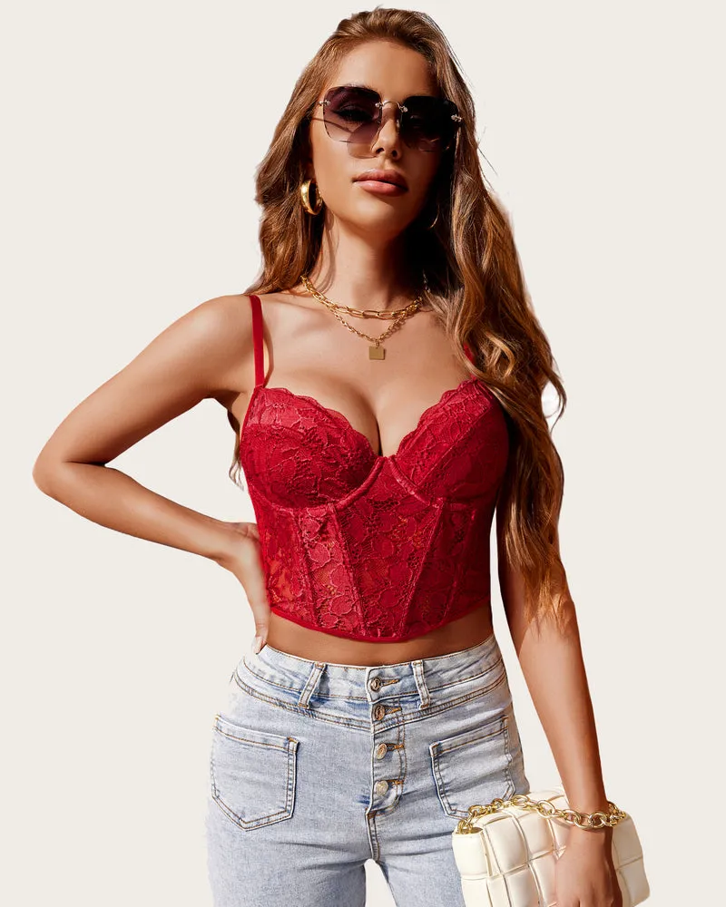 Lace Underwired Racerback Crop Top