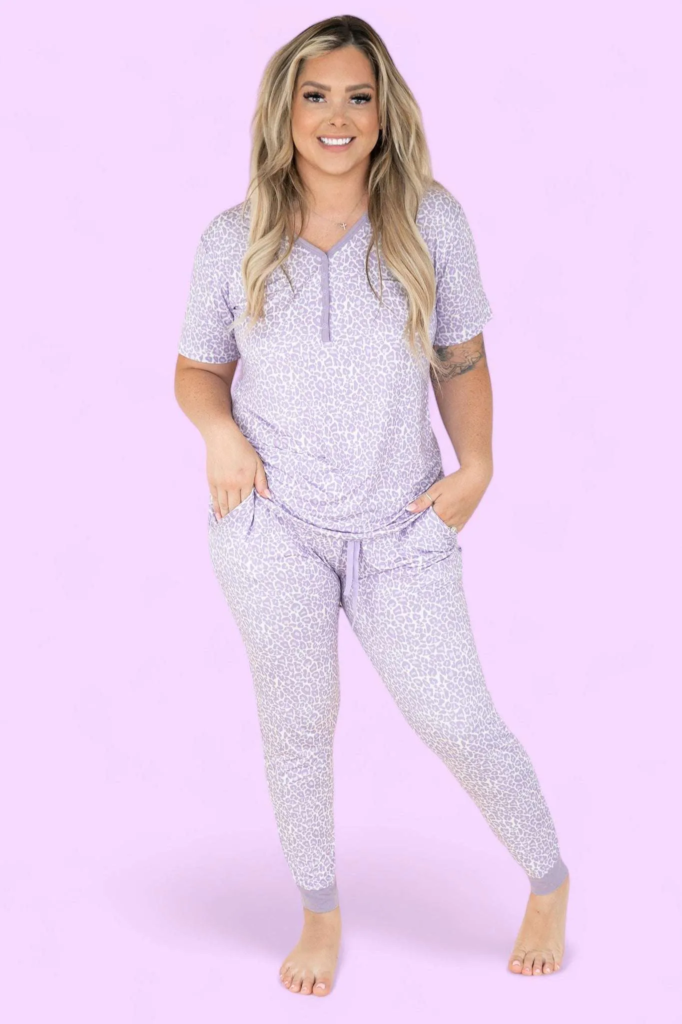 Lavender Leopard Dream Jogger Pajamas