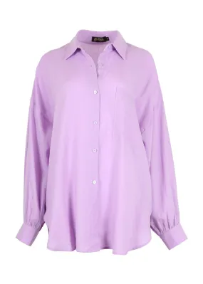 Le Bon Luminary Shirt Lilac in Linen Blend