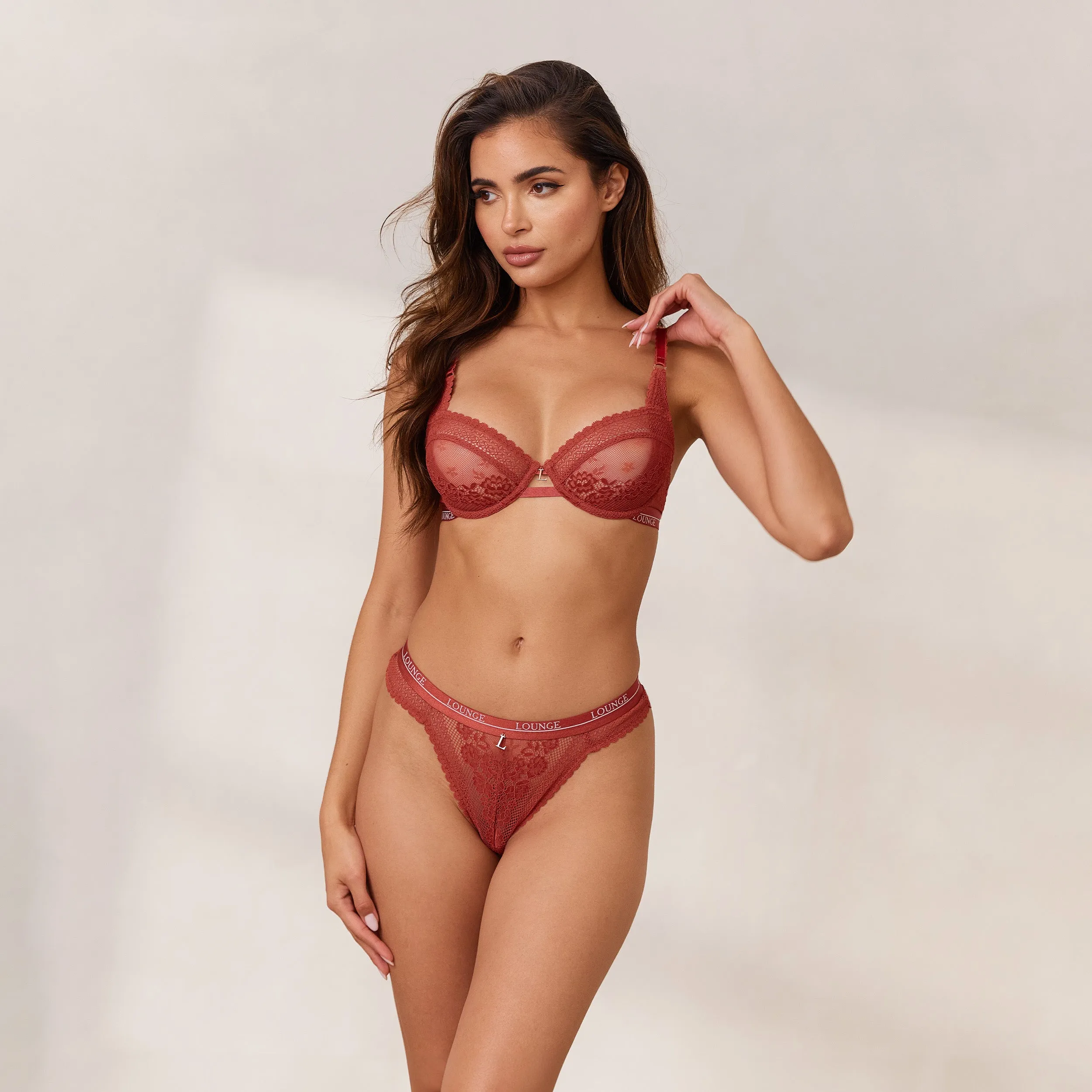 Liberty Balcony Bra - Burnt Red