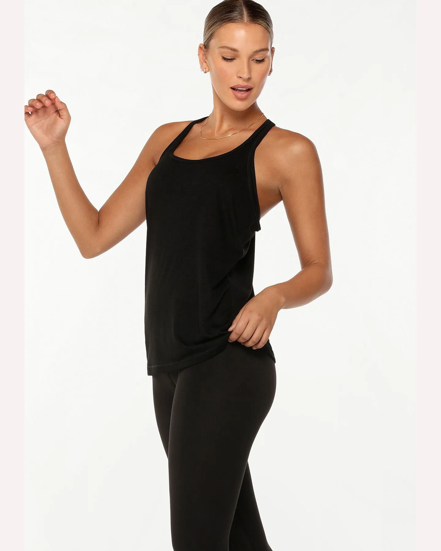 Lorna Jane Slouchy Gym Tank - Black