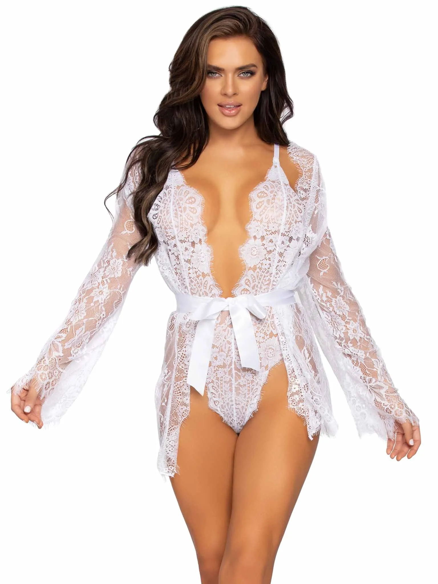 Love Affair Lace Robe & Teddy Set