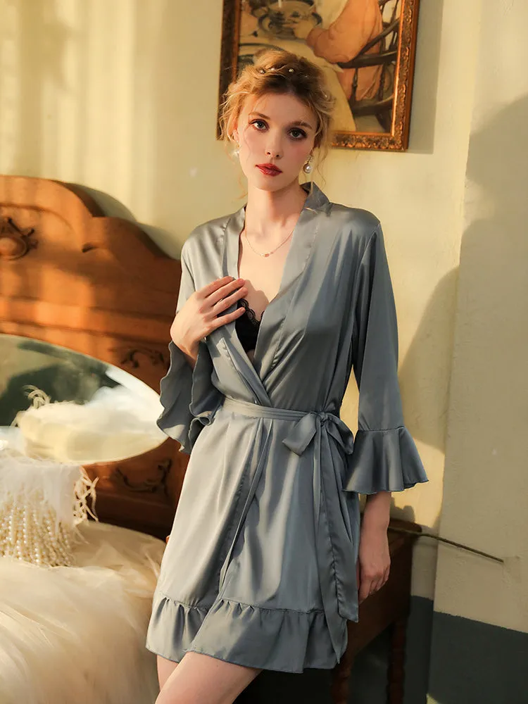 Luxurious Satin Sexy Sleepwear Robe