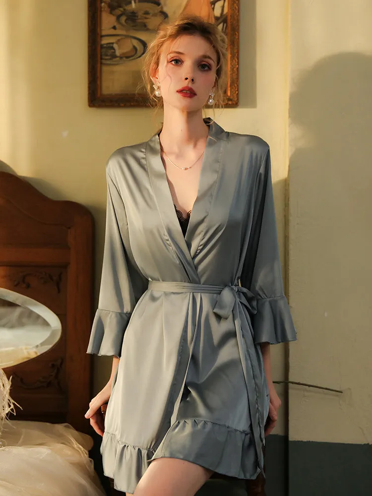 Luxurious Satin Sexy Sleepwear Robe