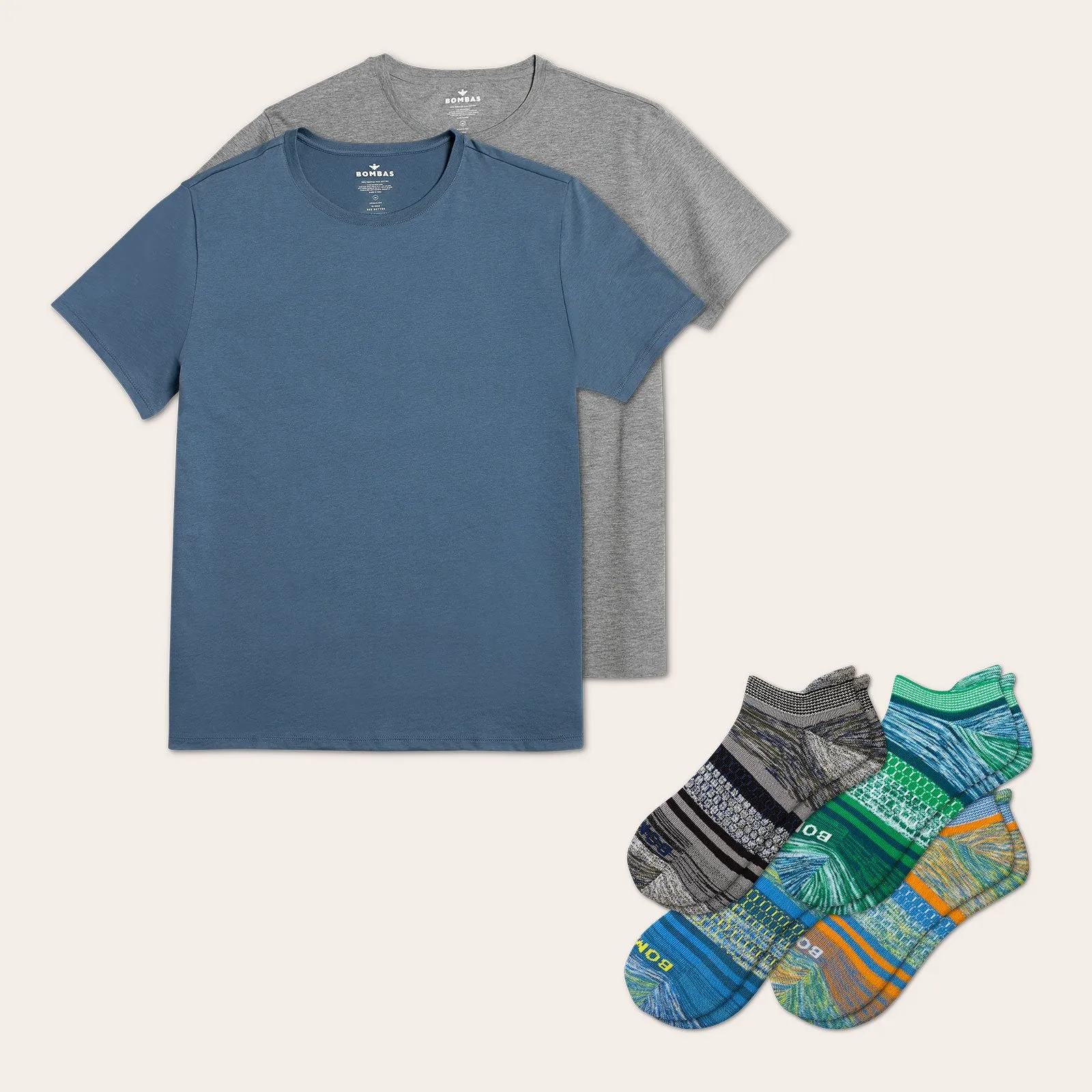 Men's Crew Neck T-Shirt & Ankle Sock 6-Pack