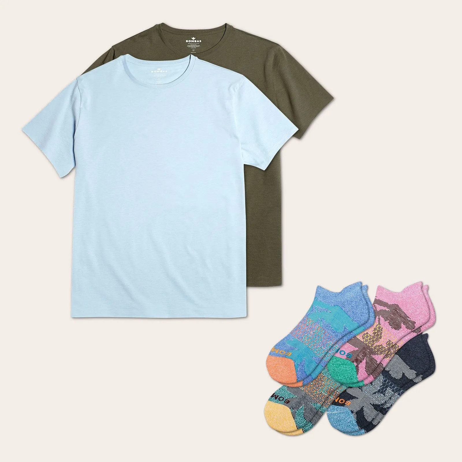 Men's Crew Neck T-Shirt & Ankle Sock 6-Pack