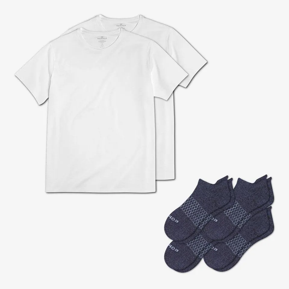 Men's Crew Neck T-Shirt & Ankle Sock 6-Pack