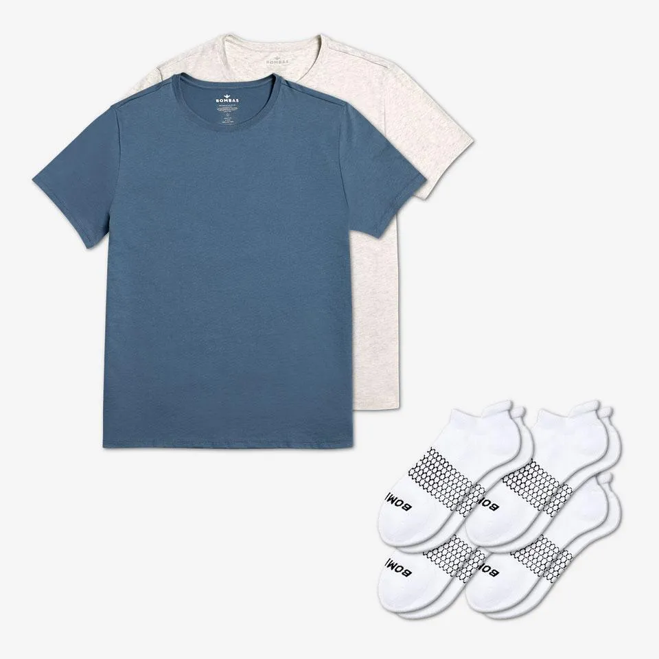 Men's Crew Neck T-Shirt & Ankle Sock 6-Pack