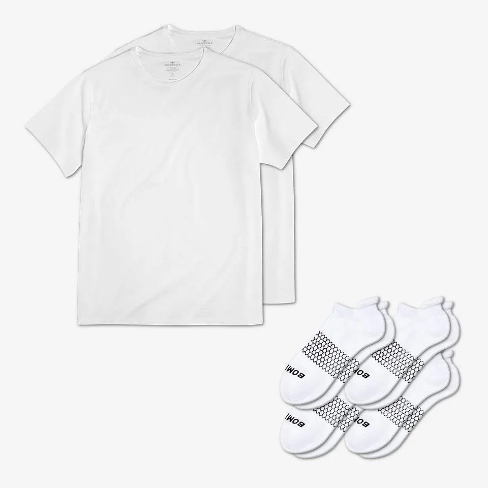 Men's Crew Neck T-Shirt & Ankle Sock 6-Pack