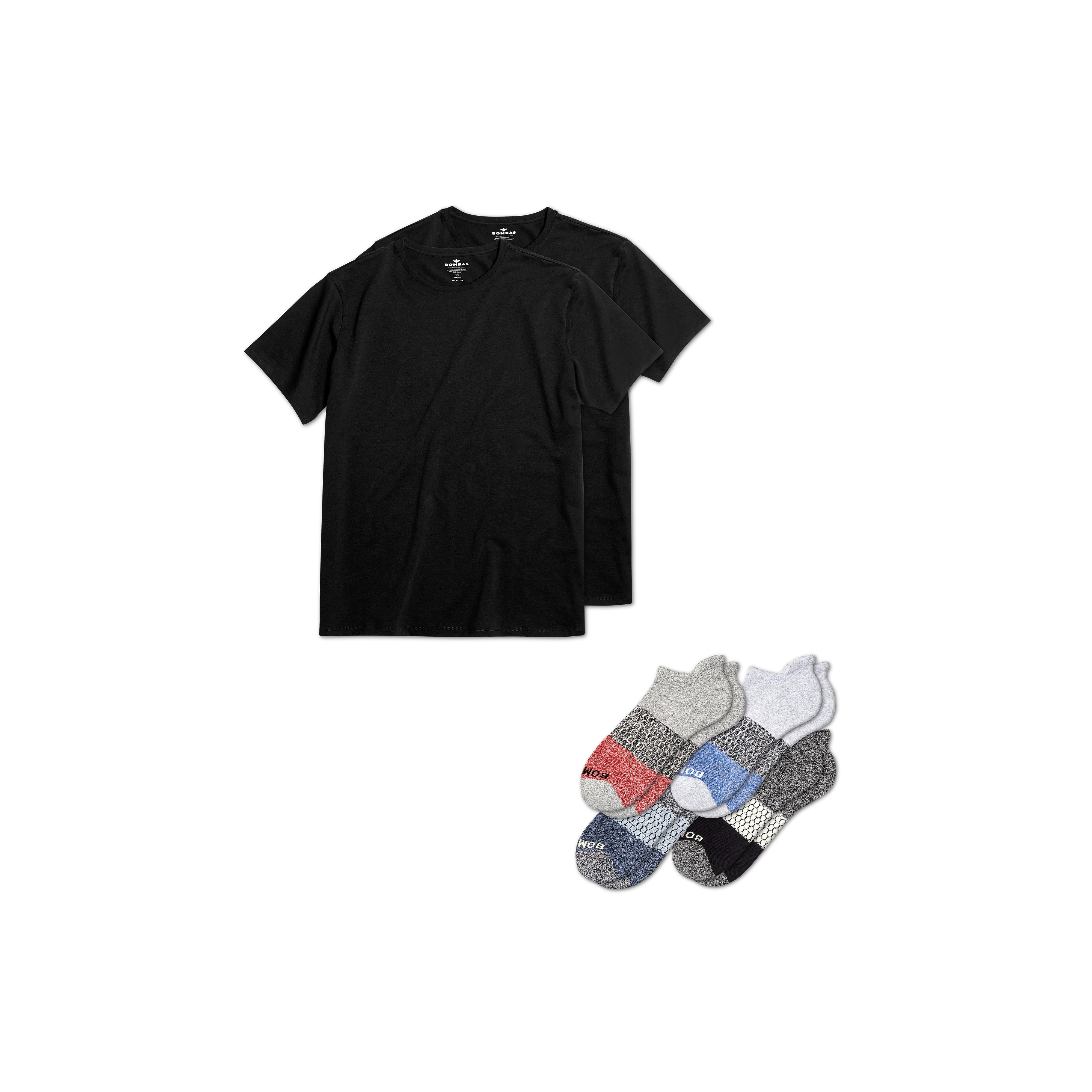 Men's Crew Neck T-Shirt & Ankle Sock 6-Pack