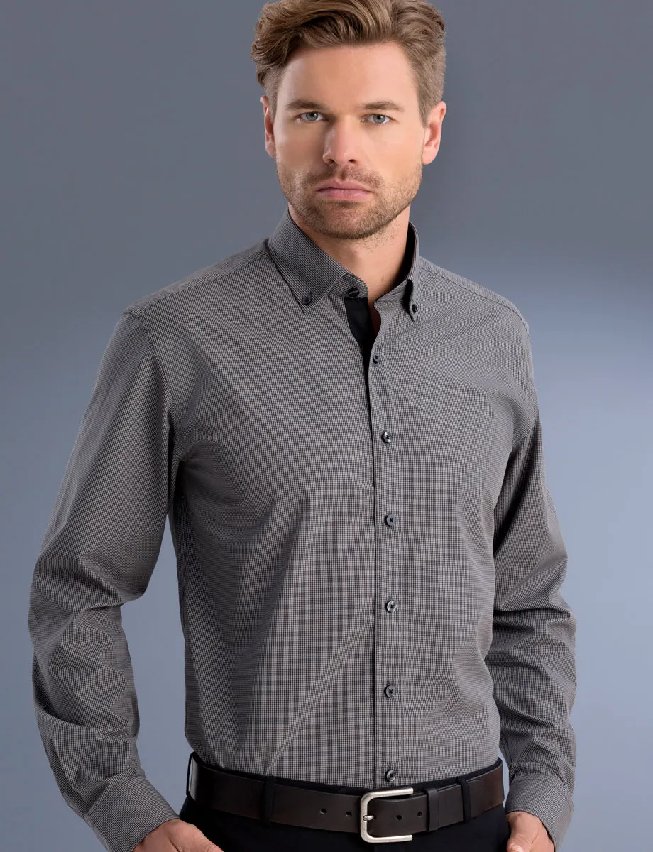 Mens Small Check Business Shirt