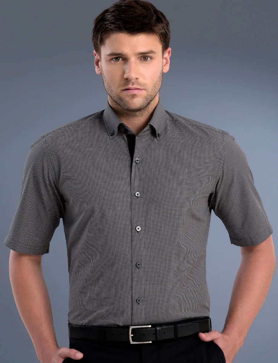 Mens Small Check Business Shirt