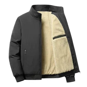 Men's Winter Thick Fleece-Lined Casual Jacket