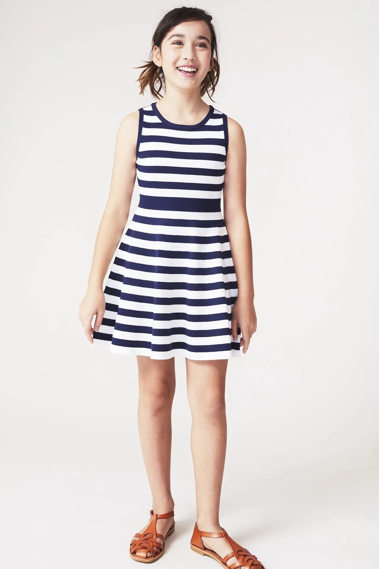 Milly Minis Striped Fit And Flare Dress