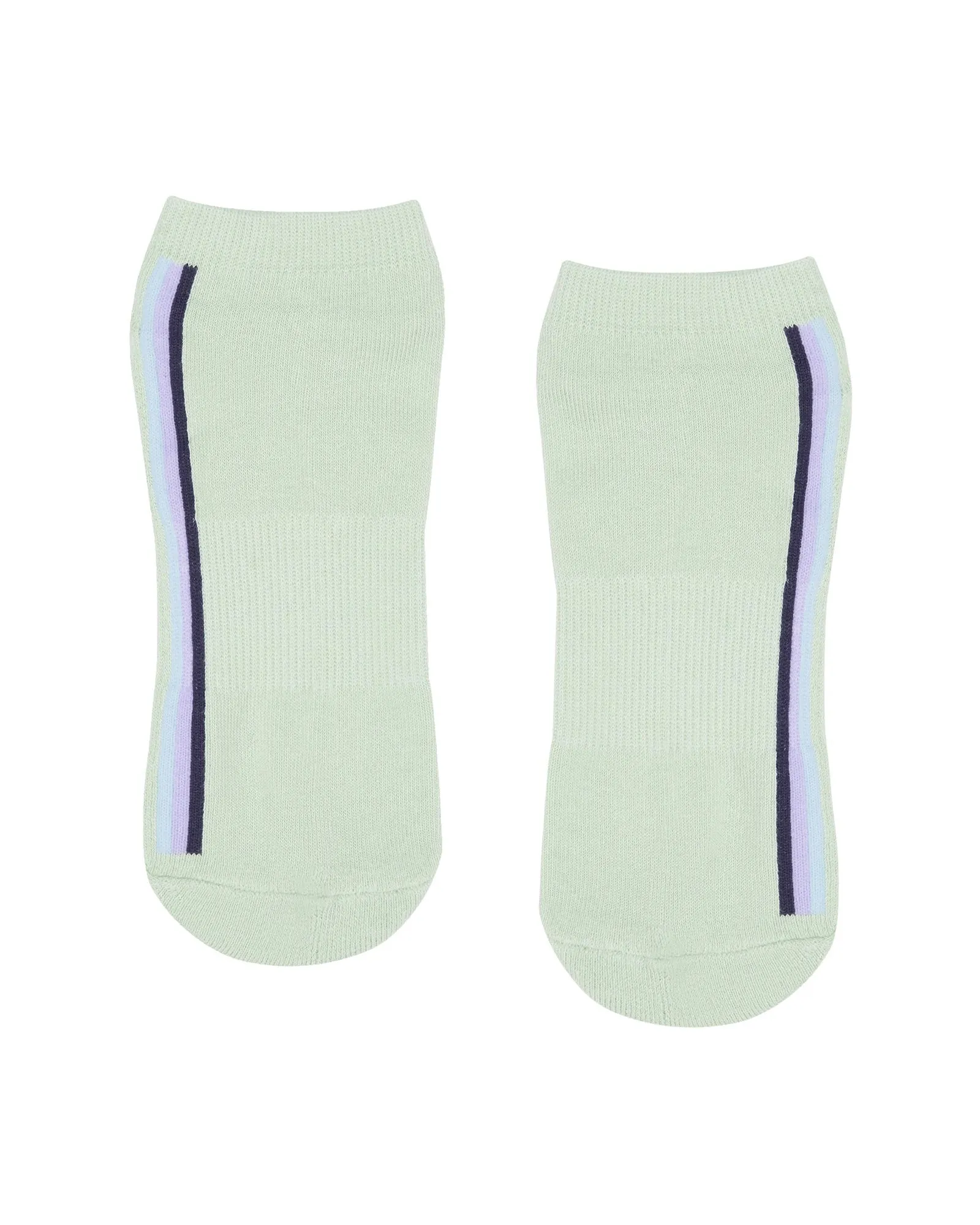 Move Active Classic Low Rise Grip Socks - Stellar Stripes Mint