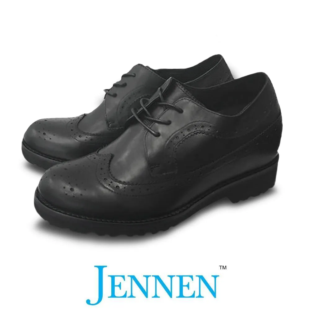 Ms. Jentah 6cm | 2.4 inches Taller Womens Black Brogue Shoes