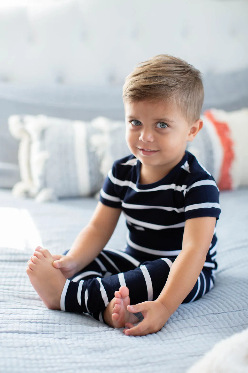 Navy Stripe Kids Pajama Set