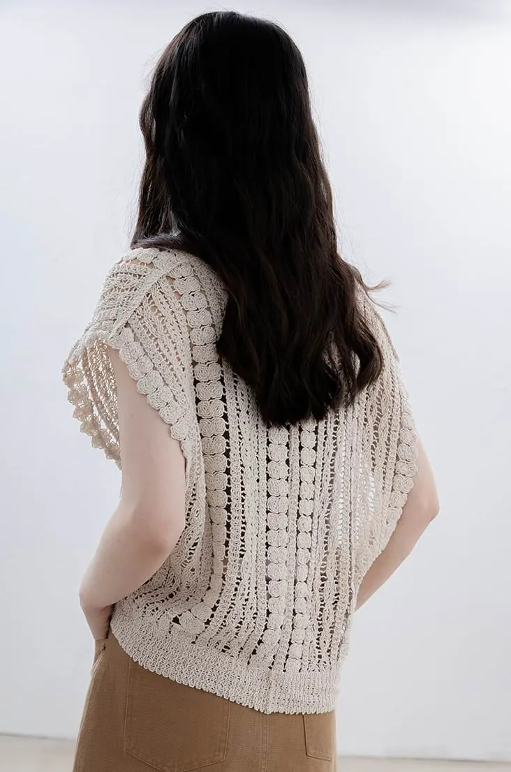 Open Knit Crochet Vest